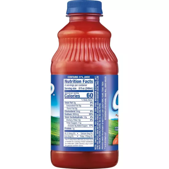 Clamato Original Tomato Cocktail, 32 fl oz bottle Pack of 12