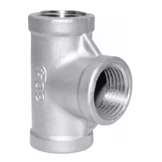 1" inch Tee NPT Female Thread Stainless Steel T 3 Way Cast Pipe Fitting N968