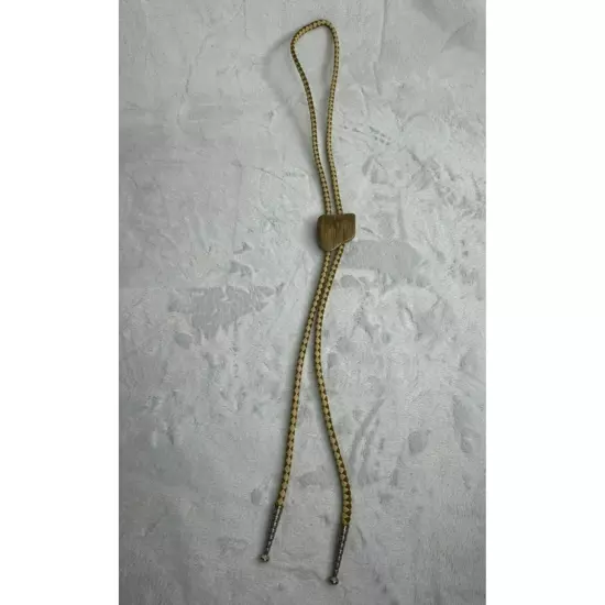 Vintage Western Bolo Tie With Stone Slide & Braided Suede feel Cord Two-tone Bro