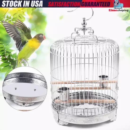 Small Parakeet Wire Bird Cage for Finches Canaries Hanging Travel Bird House NEW