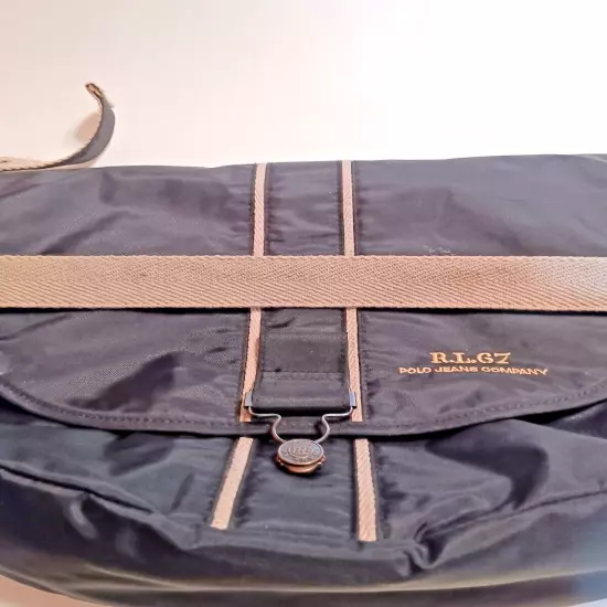 Messenger Bag Polo Ralph Lauren Unisex Utility Black Ivory Interior See Photos