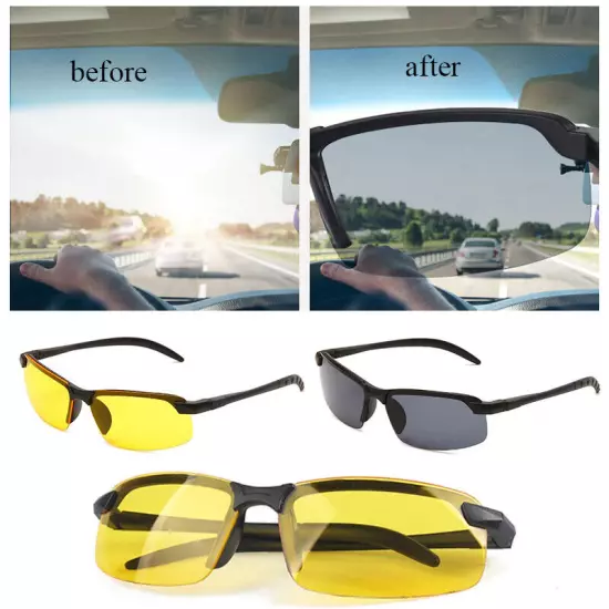 Night Driving Glasses Polarized Yellow Lens Anti Glare Vision Tinted Unisex ➳