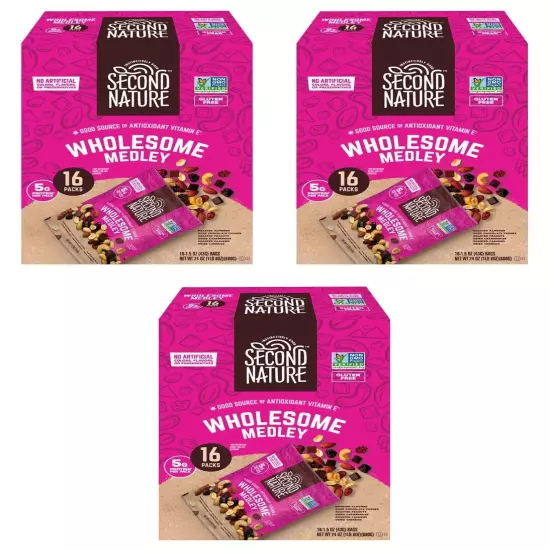 3 PACK - Second Nature - Trail Mix - Wholesome Medley - (1.5 oz, 16 ct.)