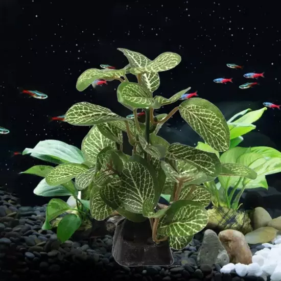 Faux Silk Aquarium Ficus Tree Fish Tank Grass Artificial Plastic Decor P0I6