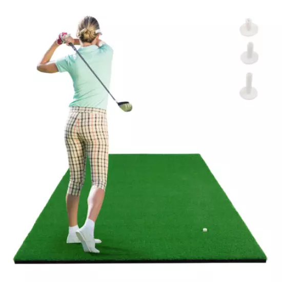 5' x 3' Standard Real Feel Golf Practice Mat Putting Mat Synthetic Turf W/3 Tees