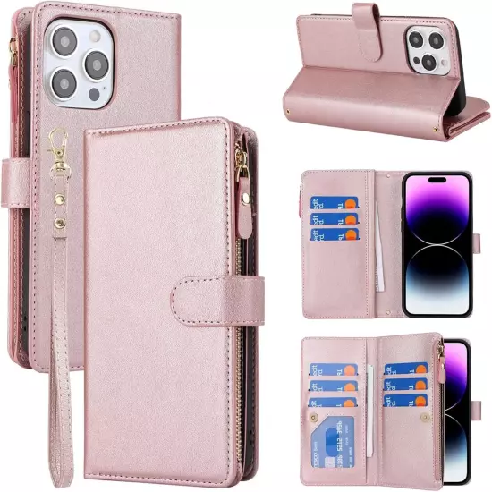 Wallet Case for iPhone 15 Pro Max with Strap iPhone 15 Pro Max Case Wallet