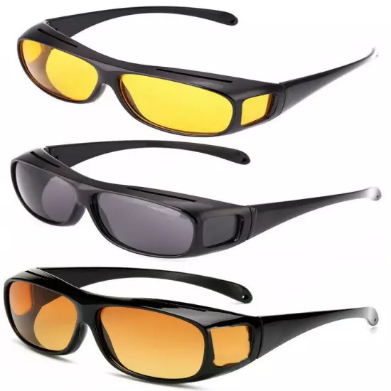 HD Night Driving Glasses Yellow Anti Glare Vision Tinted Unisex Sunglasses