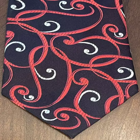 Van Heusen, Red, Black, Hand Made, 100% Silk, Men’s Neck Tie, Made In China