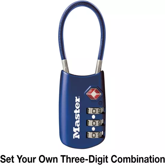 Blue Set Your Own Combination TSA Approved Luggage Lock, Travel Zip