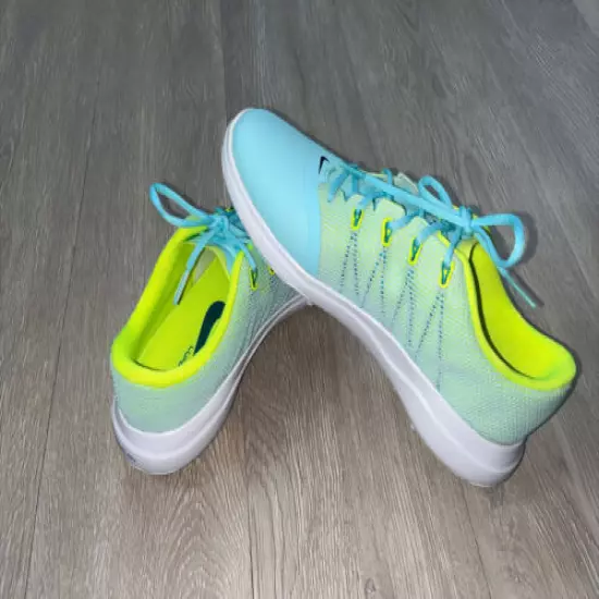 Nike Lunarlon Golf Shoes Size 6.5 Baby Blue, Neon Green Color