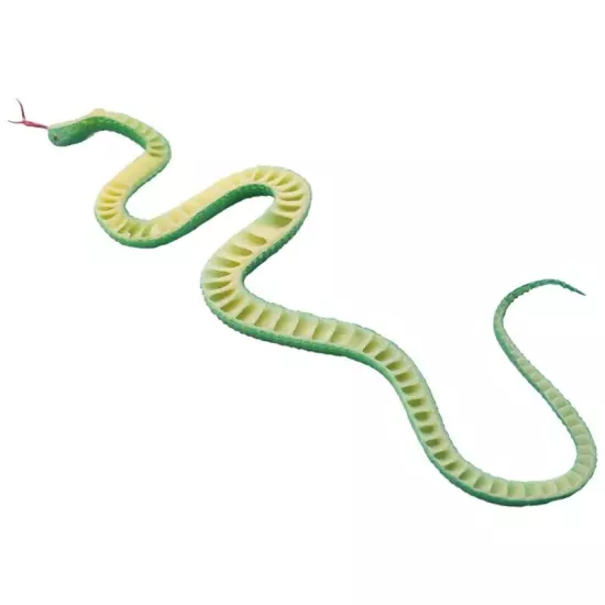 Simulation soft plastic toy snake Simulation Snake Rubber Tip Toy - Green K7M3