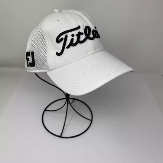 Titleist Foot Joy L/XL White Black Mesh Golf Outdoor Athletic Athleisure Hat