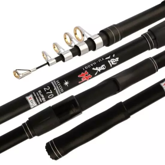 Ultralight Fishing Rod Pole Rock Sea Surf Spinning Carbon Fiber Hard Telescopic