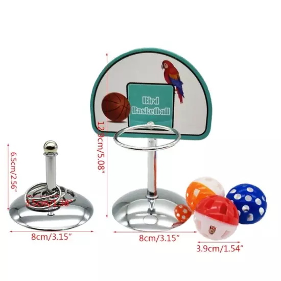 Pet Parrot Basketball Hoop Props Puzzle Game Chew for Play Parakeet Bells