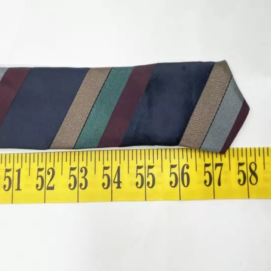 Oleg Cassini Striped Colorful Necktie Silk Repp Tie 3.8" x 58"