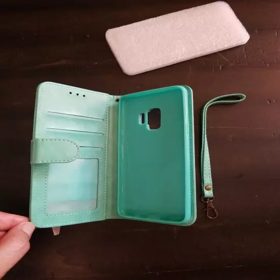 Fashion Case wallet compatible with galaxy Cover S9/G960 Mint Green Women 