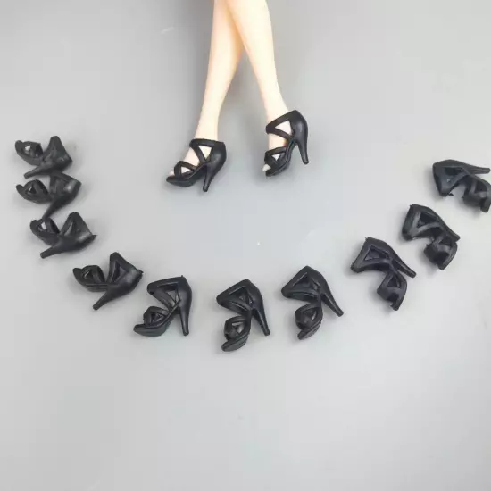 6pairs/lot High Heel Shoes 11.5"Doll Shoes Sandals Sneakers 1/6 Doll Accessories