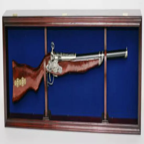 Gun Display Case Cabinet Glass Wall Mount Rifle Shotgun Rack Lockable War Trophy