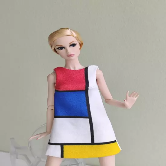 Red & Blue Color Block dress for Poppy Parker, Nu face, Nippon by Olgaomi