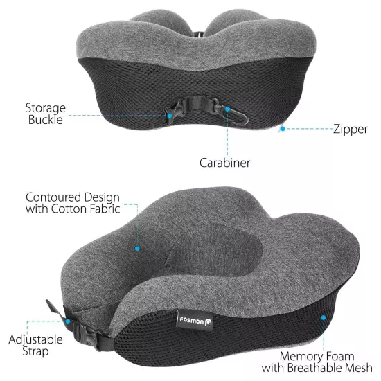 Memory Foam U Shaped Travel Pillow Neck Support Head Rest Car Plane Soft Cushion