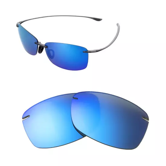 Walleva Ice Blue Polarized Replacement Lenses For Maui Jim Akau Sunglasses