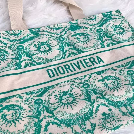 Christian Dior Wardujuy Tote Bag Novelty Green White VIP Customers Japan Limited