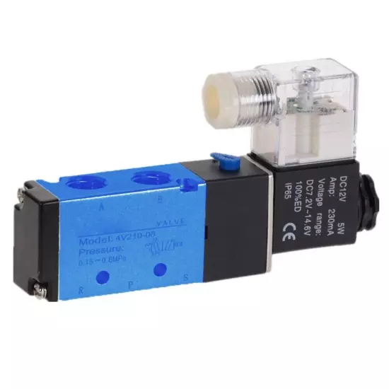 4V110 06 24V Coil Voltage Pneumatic Solenoid Valve 5 Way 2 Position Control