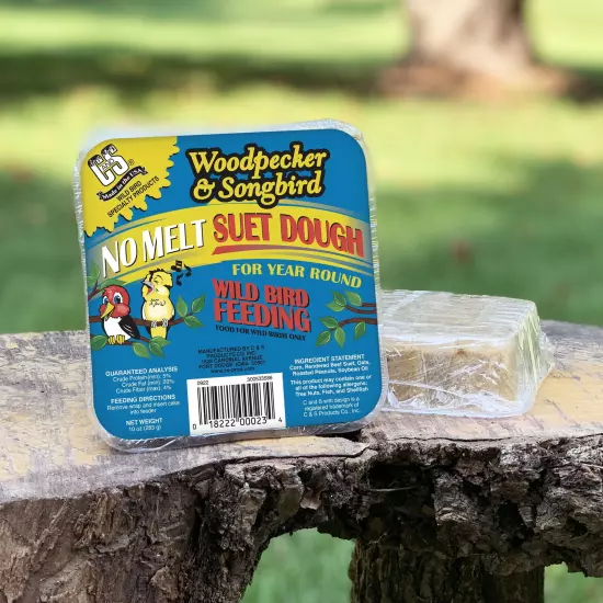 No- Melt Suet Dough Woodpecker & Songbird Wild Bird Food, 10 Oz- 8 Pack, Fresh