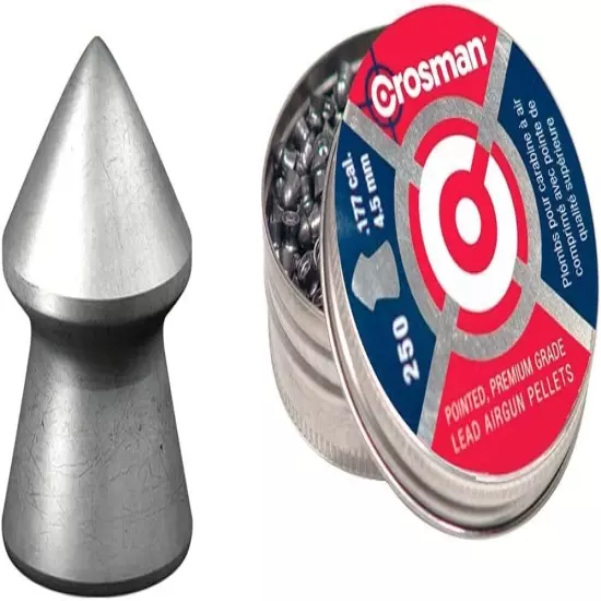 Crosman P177 .177-Pointed Pellets, 4.5mm, Black(250-Count)