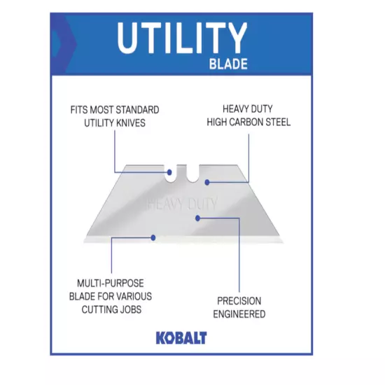 Kobalt Carbon Steel Utility Razor Blade(5-Pack) Blades Straight For Knives Knife