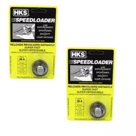 2-Pack HKS Speedloader 357 Magnum Fits S&W J Frame Taurus 605 Ruger 36-A w/ CASE