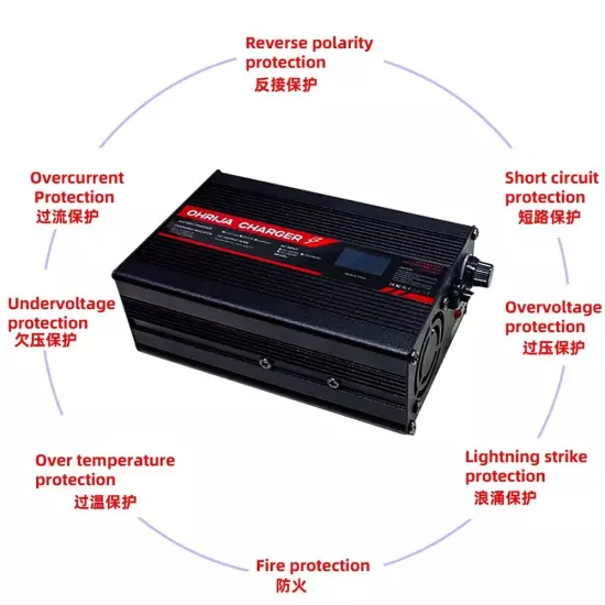 48 Volt 5 Amp Golf Cart Battery Charger with Round 3 Pin Plug for Club Car