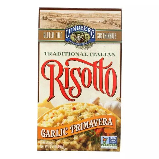 Lundberg Risotto, Garlic Primavera, 5.5 oz Case of 6 boxes rice, kosher