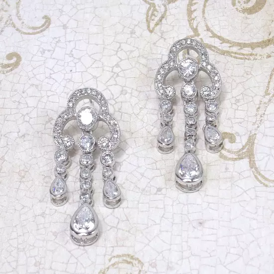 Sparkling Crystal Chandelier Earrings in a Vintage Victorian Inspired Design New