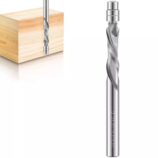 Spiral Flush Trim Router Bit Flush Cut Router Bit with 1/4" Shank for Hardwoodφ