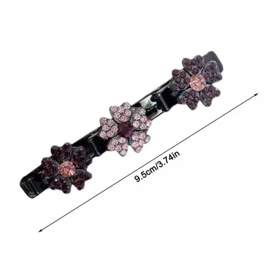 NEW Sparkling Crystal Stone Braided Hair Clip Satin Bands Hair Fabric J1O5