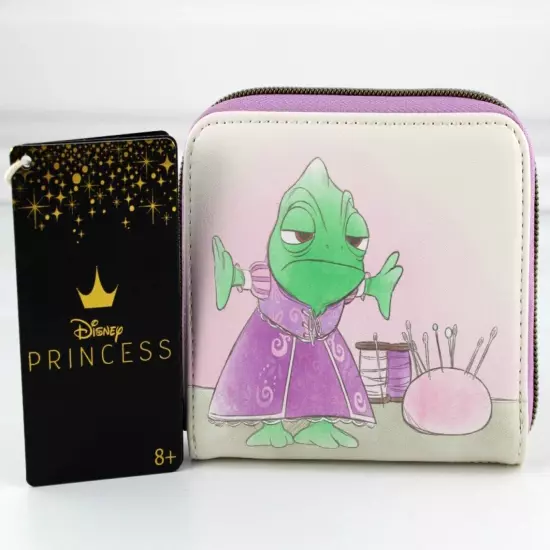 LOUNGEFLY DISNEY TANGLED PASCAL IN DRESS RAPUNZEL MINI ZIPPERED WALLET NEW TAGS