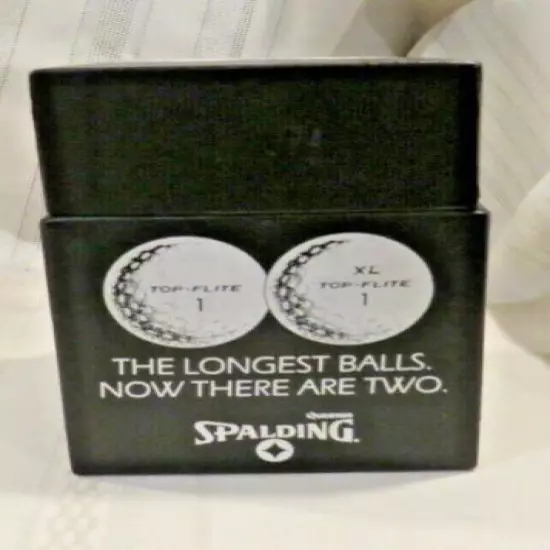 Dozen (12) Vintage 1981 XL Top Flite Golf Balls within a Desk Calendar