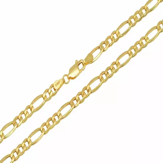 BRAND NEW 10k Yellow 3.5mm-5.5mm Gold Figaro Link Chain Necklace Bracelet Hollow