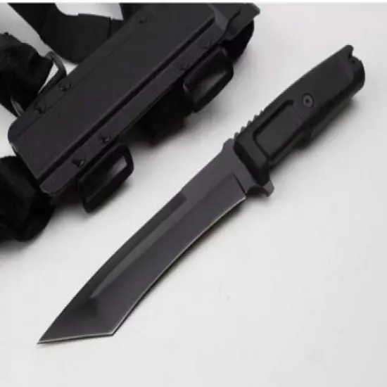 TOP QUALITY 5mm UTILITY SHARP MILITARY COMBAT RESCUE BOWIE HUNTING BOOT KNIFE