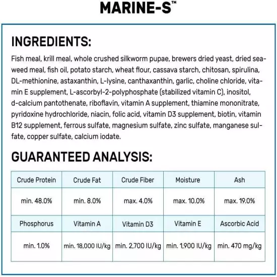 Hikari Marine-S Pellets Fish Food for Smaller Marine Fish