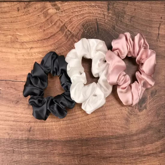 Celestial Silk Scrunchies for Hair - Pure Mulberry Silk Hair Ties 3 Piece Set