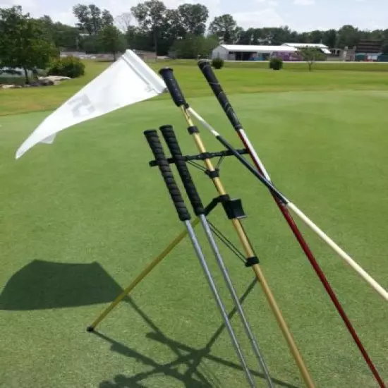 golf club stand support caddy club lean tool keep clubs dry. 