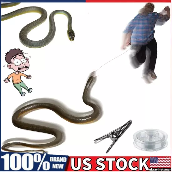 Snake Prank w/ String Clip, Snake on a String Prank That Chase People Toy