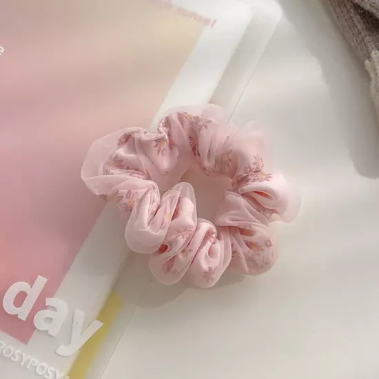 10Pcs Women Hair Scrunchies 2-Layer Organza Elastic Hair Bands Scrunchy Rope Tie