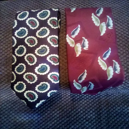 2 Men's 100% Silk Tie's From Abercrombie & Fitch 57 inches Long Made in U.S.A.