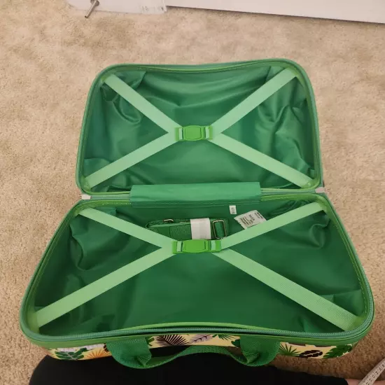 Kids NWT Safari Animals Green Luggage Boys 17" Travel Case