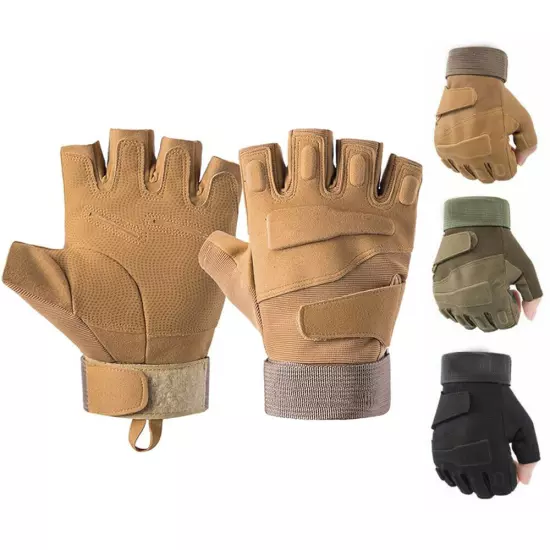 Military Tactical Half Finger Gloves Combat Army Outdoor Fingerless Gloves Work