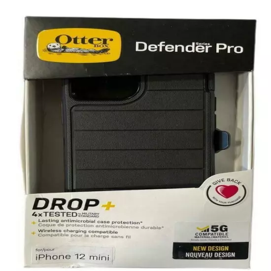 Otterbox Defender Series Pro Case With Holster For iPhone 12 Mini (5.4") - Black