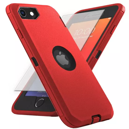 For Apple iPhone 6 7 8 Plus SE 2nd 3rd Shockproof Case Cover + Screen Protector